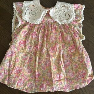 Floral Pink and Cream Kids Dress